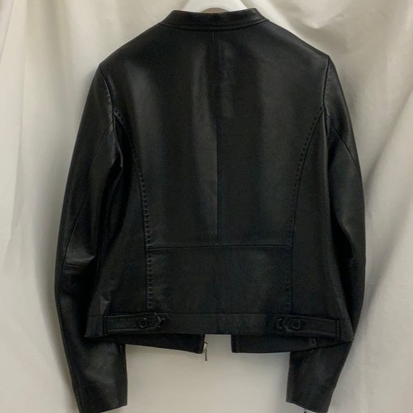 Provence d’amour Moto Leather Biker Jacket with Silver Zippers & Top-stitching - Picture 5 of 14